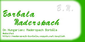 borbala maderspach business card